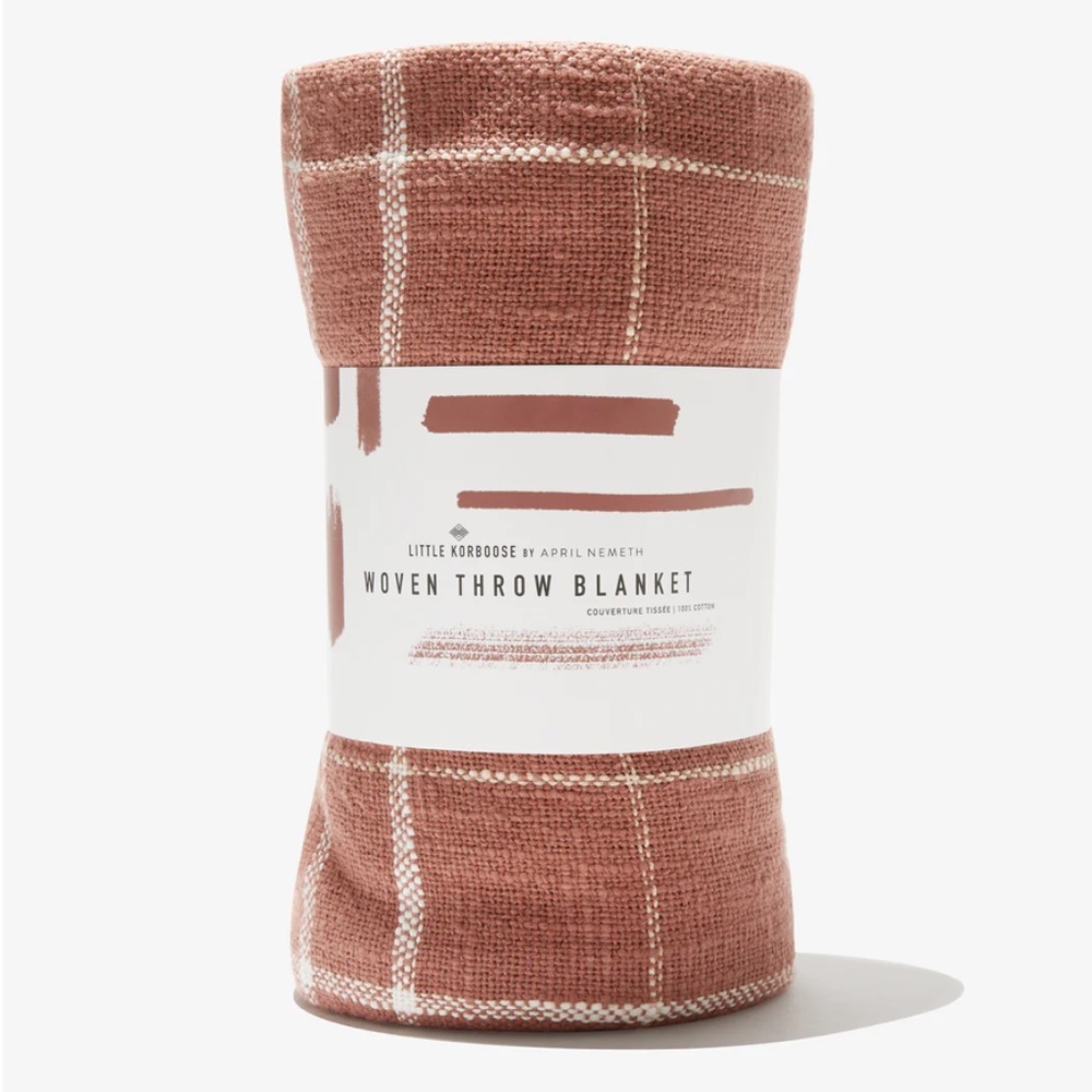 Little Korboose Woven Throw Blanket - Rust
